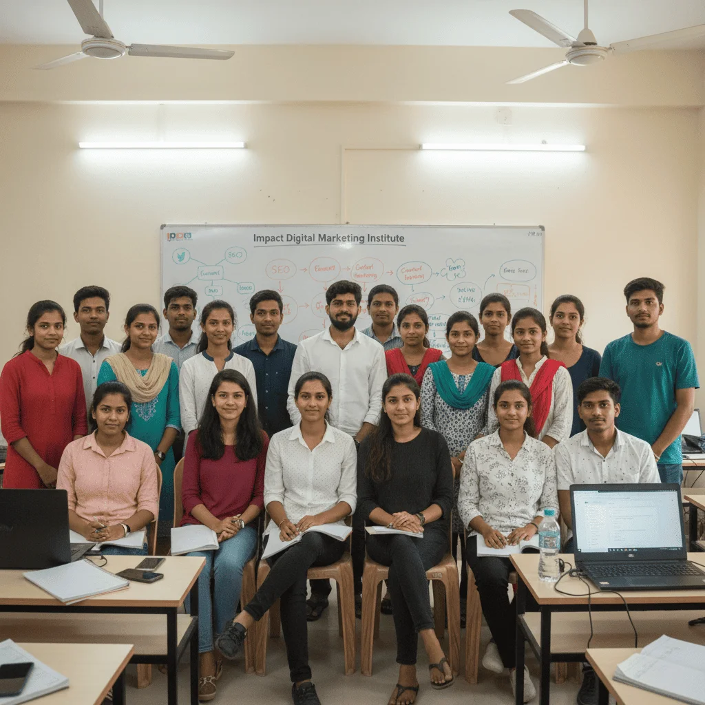 Impact Digital Marketing Institute — Group photo during our visit to the Madhapur campus